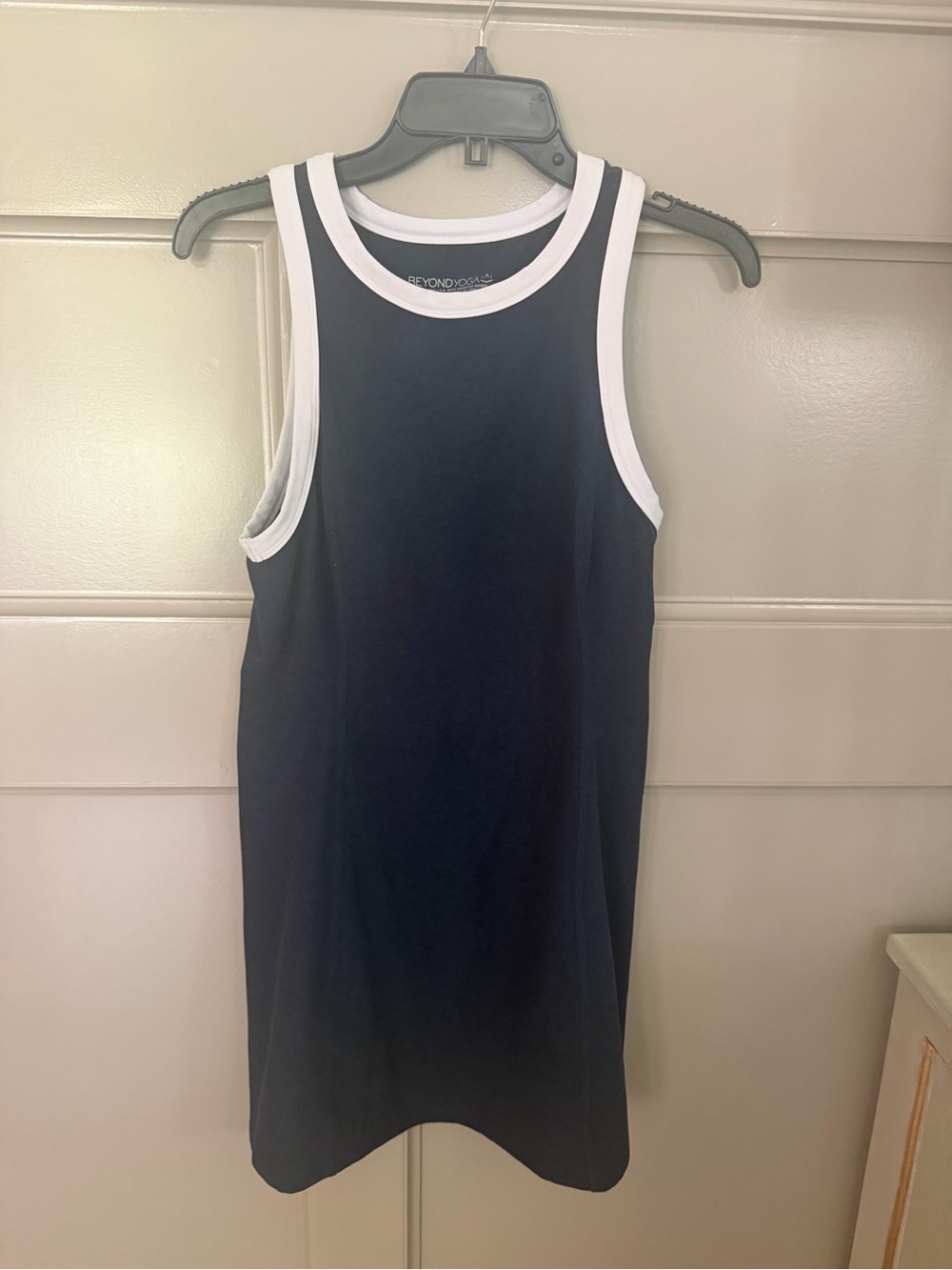 Beyond Yoga Navy Dress with White Trim